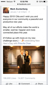 Mark Zuckerberg's first post in 2015 highlighted his  desire to increase connectivity