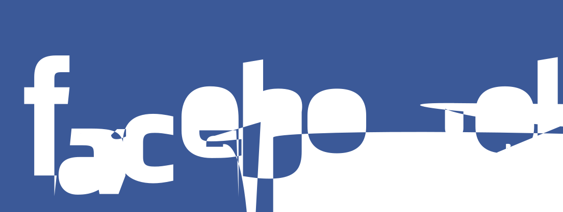 A glitched Facebook Logo