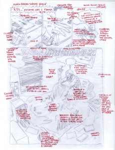 Annotated Sandman page by Lars Garvey Laing-Peterson